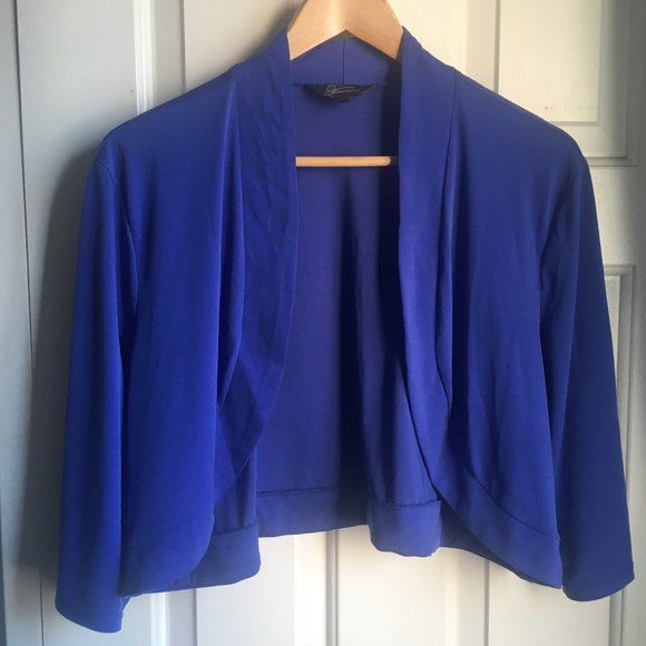 (3/$35) Indigo bolero in great condition (Jessica brand) 24W size - Picture 1 of 8